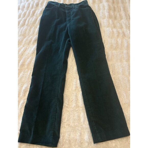 VINTAGE Funny Girl Brand High-Rise Green Velvet Pants Women's Size 9/10 (READ) - Picture 4 of 14